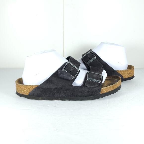 BIRKENSTOCK Arizona EU41 L10 M8 Suede Midnight Blue Soft Footbed Slide Sandals - Picture 8 of 16
